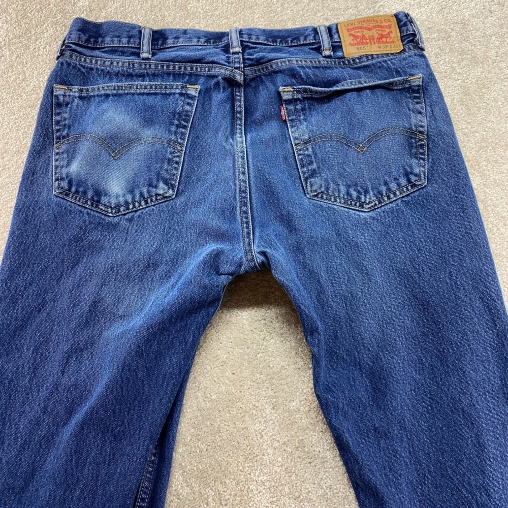 Levis 505 Regular Fit Jeans Mens 36x30 Blue Medium Wash‎ Straight Leg